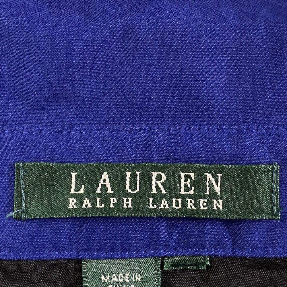 LAUREN RALPH LAUREN Women Midi Trench Coat Size M Blue Length High Neck Rainwear - Picture 8 of 16